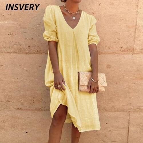 INSVERY Summer Dresses With Sleeves