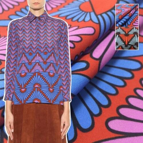 Italian Luxury Brand 100% Polyester Printed Fabric Cloth Fabrics for Dress Sewing Per Meter Material