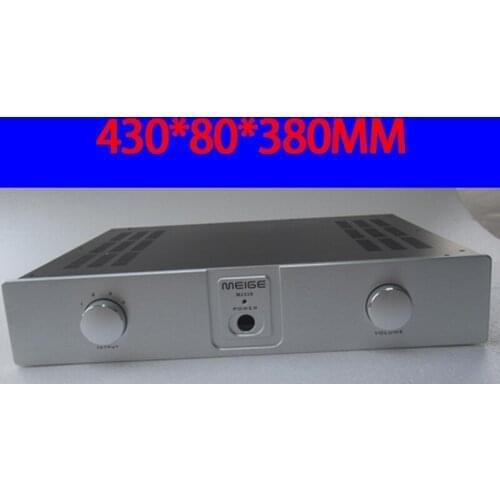 430*80*380MM A43080 Aluminum Panel Amplifier Chassis Box House DIY Enclosure with Feet Screws Amplifier Case Shell