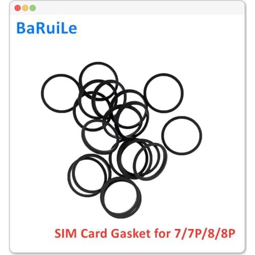 BaRuiLe 50pcs SIM Card Tray Waterproof Rubber Seal Gasket for iPhone 7 8 Plus 7P 8P 7G Circle Ring Holder Parts