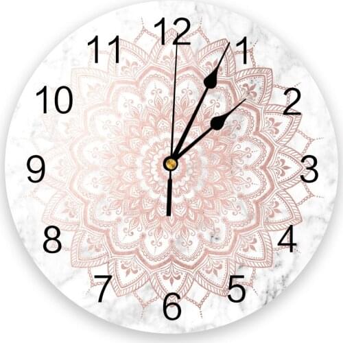 Mandala Marble Wall Clock Home Decor Bedroom Silent Oclock Watch Wall Digital Clock Wall Clock for Kids Rooms