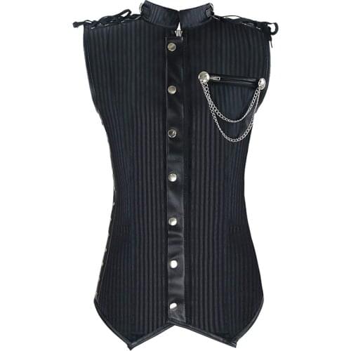 Halloween Men Retro Vest 2021 New Casual Carnival Party Cosplay Stage Performance Costume Steampunk Black Suit Vest