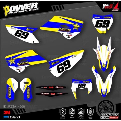 PowerZone Custom Team Graphics Decals 3M Stickers Kit For Husqvarna Sticker Decal 2014-15 TC FC 2015-16 FE TE 125 to 450cc 08