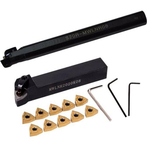 Turning Tool Set MWLNR2020K08+ S20R-MWLNR08+10 WNMG080404 Blades