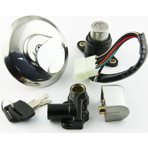 Motorcycle Ignition Switch Fuel Gas Tank Cap Cover Seat Lock Key Set Kit For Honda CBT125