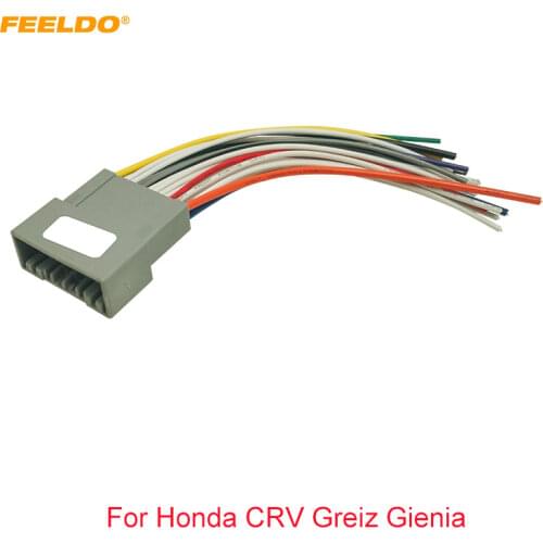 FEELDO 1PC Car Stereo CD/DVD Player Wiring Harness Adapter For Honda CRV Greiz Gienia Envix Radio Installation Cable #CT6130