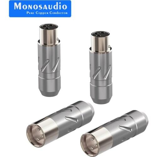 Monosaudio XM700R/XF700R Pure Copper Rhodium plated XLR Plug Connector Jack Hifi Audio MIC Cable Balance Connector Plug
