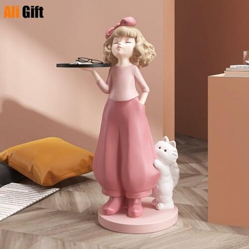 Modern Home Decor.Fairy Girl Storage Tray Statue.Room Decoration Statue. Resin Gift Figurine.Home Storage Organization Sculpture