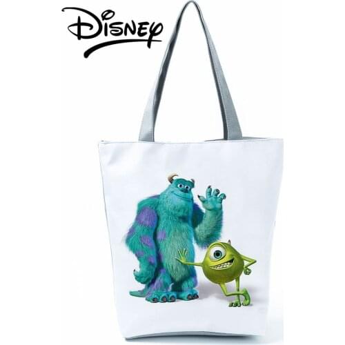 Disney Monsters University Handbags Cartoon High Capacity Eco Reusable Shoppaing Bag Casual Foldable Lady Travel Beach Tote Bag