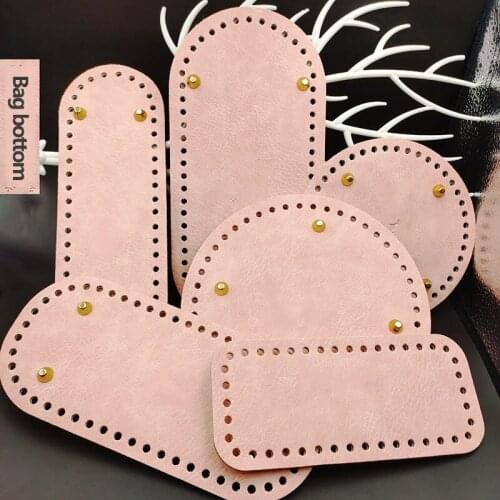 IKE MARTI PU Leather Bottom With Holes Rivet For Knitting Bag Handbag DIY Woven Women Sling Crossbody Shoulder Bags Accessories