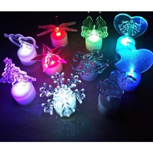 LED Party Toys Acrylic Christmas Tree Santa Claus Colorful Night Light LED/Flashlight Christmas Light Birthday Decoration