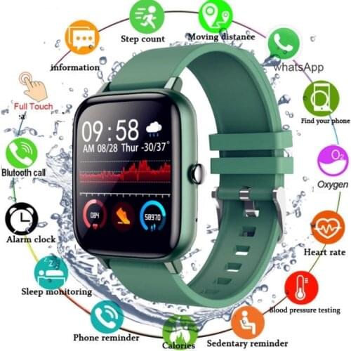 2021 Smart Watch Men Women Full Touch Blood Pressure Monitor Fitness Tracker Sport Smartwatch Watch For Android IOS Smart Clock