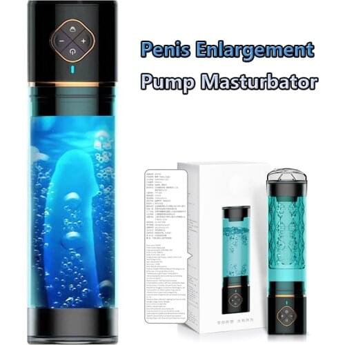Water Bath Penis Enlargement Vacuum Pump Sex Toy For Men Masturbator Sucking Penis Extender Trainer With Spa Adult Erotic Toy 18