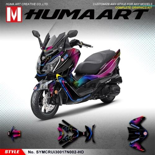 HUMAART Motorbike Graphics Vinyl Wrap Kit for SYM Cruisym 300 2017 2018 2019 2020, Customizable
