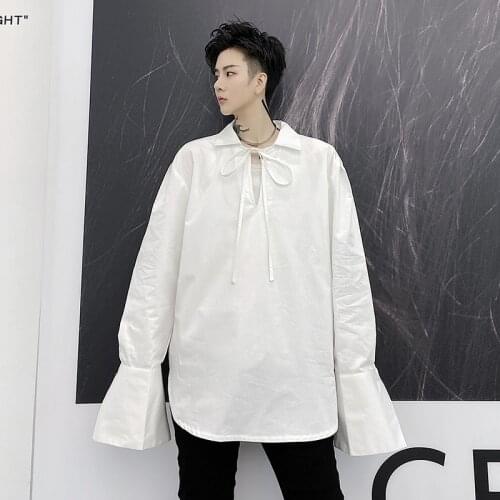 Extra long sleeve shirt men women Pullover White color Fashion tops for gay Designer stage clothing