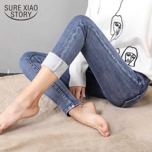 Winter Warm Jeans Women 2021 Plus Size High Waist Casual Velvet Lady Trousers Female Pantalon Denim Jeans Fashion Pants 11936