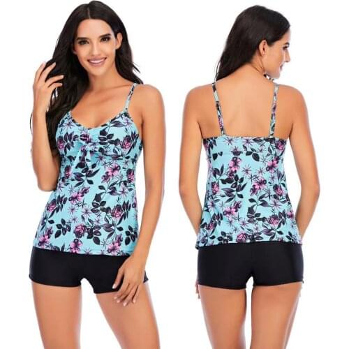 Swim Dress + Bottom Two Piece Suits Swimwear SwimSuit Women 2021 Summer Tankini Sets Swimming Bathing Suit