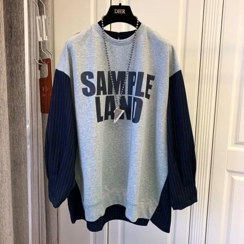 Designer Letter Stitching Loose Casual Stitching Drawstring Sweatshirt Top Womens 2021 Spring And Autumn Fashion