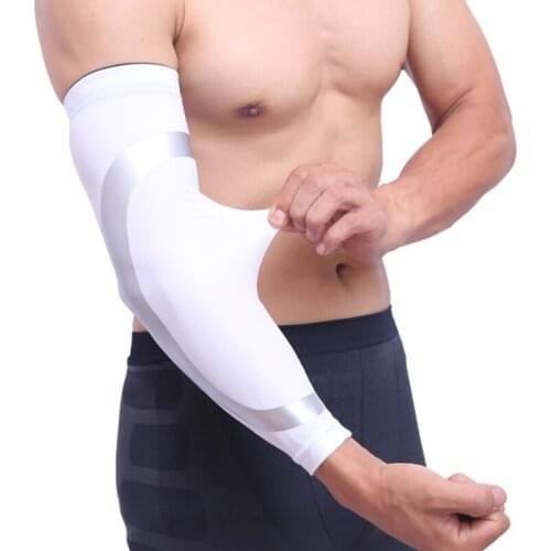1pc Men Lengthened Elbow Support Polyester Basketball Sports Arm Protector Sports Accessories HZ-7945