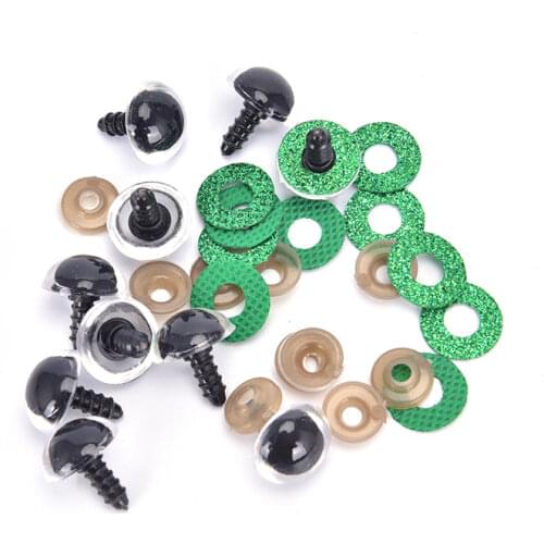 10pcs 16MM Stuffed Toys Glitter Safety Eyes Nonwovens Washer Clear Doll Eyes Dolls Accessorie