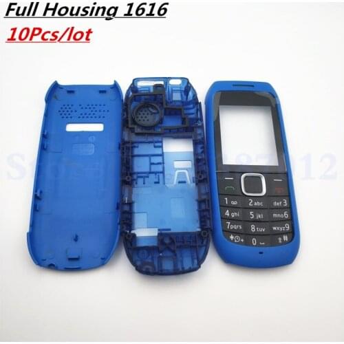 10Pcs/Lot Original New For Nokia 1616 Housing Cover Door Frame + Battery Back cover+Keypad+Logo Free Shipping