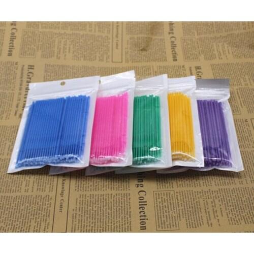 100Pcs/Pack Disposable Lint Free Eyelash Makeup Brushes Individual Lash Removing Swab Micro sponge cleaning brushes Tools