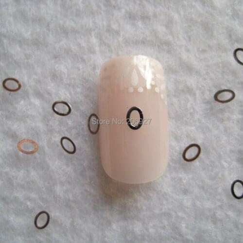 MS291-1 100pcs Silver Cute Small Oval Metal Sticker Nail Art Metal Sticker Nail Art Decoration Non-adhesive Sticker