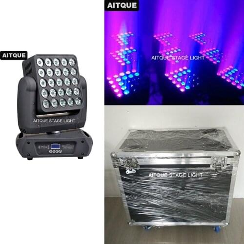 2lot/CASE)Discotheques lyre panneau led matrix beam 25x10w led moving head ligh stage light led panel flight case