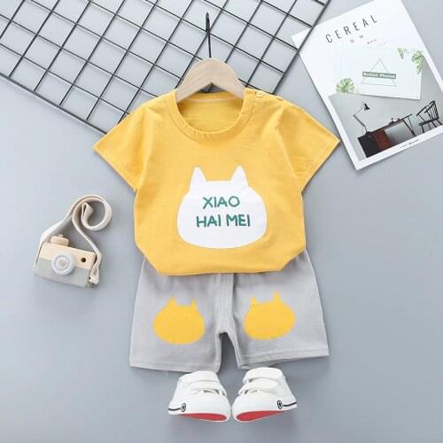 2018 Baby boys clothes Summer Toddler boy clothing sets Cartoon Children clothes Kids Costume MONKEY STRIPED Boys clothing