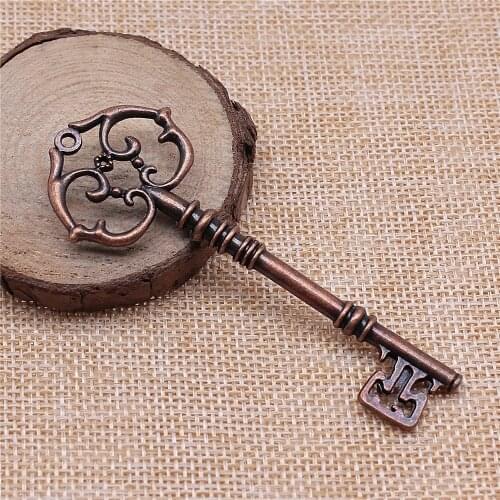 3pcs 82x31mm 3 Colors Antique Silver Plated Antique Bronze Plated Decorative Key Pendant Big Key Pendant Big Key Charm