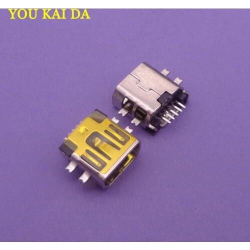 50pcs/lot Mini USB connector Type B Female charging Port 5-Pin 5pin micro usb jack socket 180 Degree SMD SMT PCB replacement