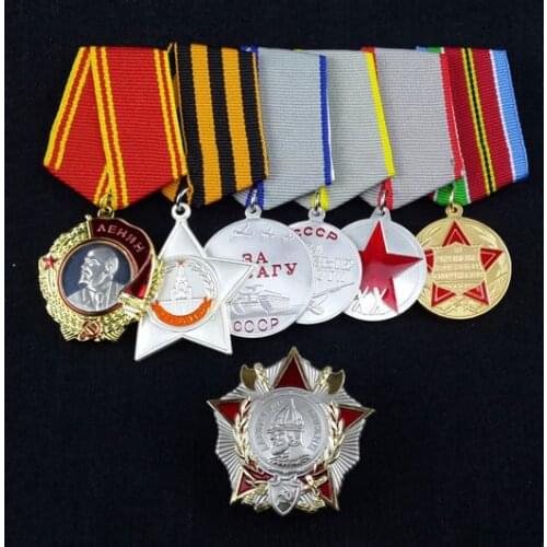 7pc Suit CCCP Medal USSR Badge Various Soviet MEDALS Souvenir Collection Metal Military WW II Gifts