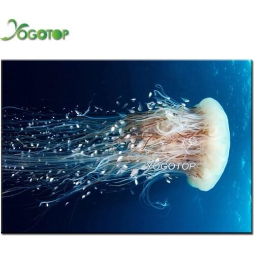 5D DIY Diamond Painting Full Square Drill Jellyfish Paintings Ocean Animals Home Decoration Embroidery Picture Handcraft YY2554