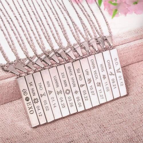 KPOP EXO EX'ACT Monster Lucky One Chain Pendant Necklace K-POP Accessories Jewelry for Music Men or Women Boy Girl
