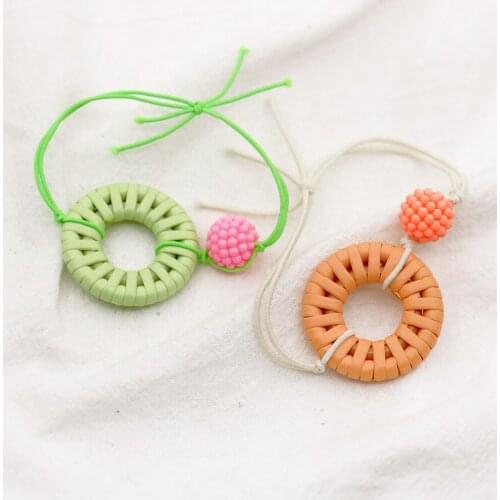 New Cute Girls Children Hair Ropes Elastic Hair Bands Kids Candy Colors Hair Ties Ponytail Holders Rubber Bands or Bracelet 2Use