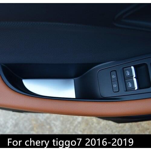 For chery tiggo7 tiggo 7 2016-2019 Car interior armrest box stickers control panel stainless steel decorative stickers