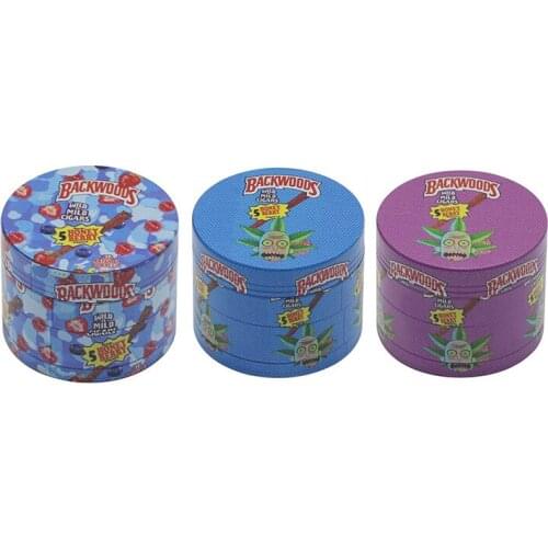 Smoke accesoires color printing 40/50/55/63mm 4-layer flower cartoon cigarette grinder zinc alloy grinder cigarette crusher