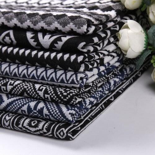 Ethnic fabric polyester cotton linen colored woven imitation hemp printed cloth diy pillow sofa tablecloth curtains handmade