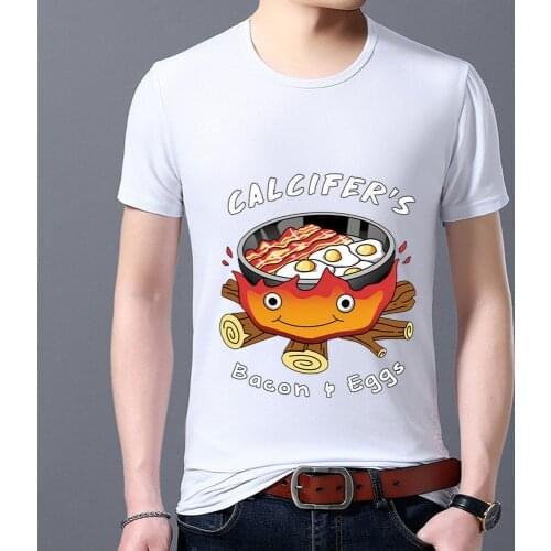 Harajuku T-Shirts Japan Cartoon Comics Pattern Print Man Tops White Classic O-neck Male Short-sleeved Tee Fashion Mens Clothes