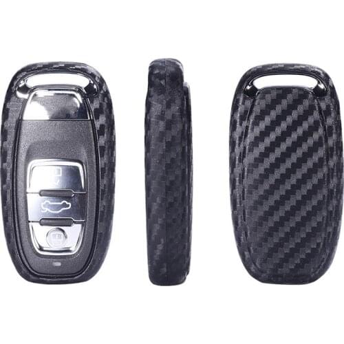 Carbon Car Key Fob Cover Protect Holder for Audi A4 A4L A5 A6 A6L Q5 S5 S7 Protect Shell Decoration Protection Key Case for Car