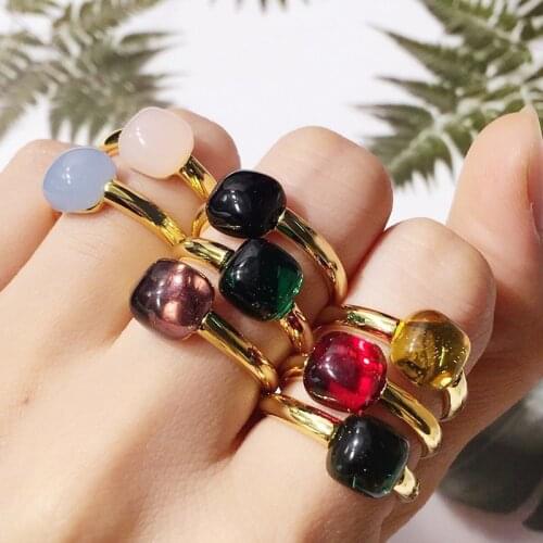 Classic Water droplets Candy Style Ring 8 Color Real Crystal Drop Rings For Women Fashion Jewelry(DJ1153)