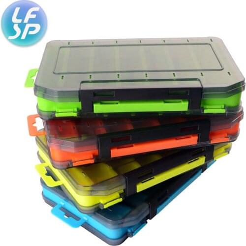 LF-SP Convenient Sided Fishing Tackle Box 14 Compartments Bait Lure Hook Storage Box Fishing Accessories Plastic Storage Case