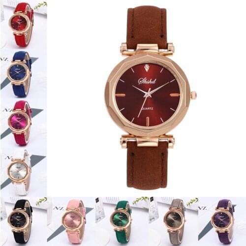 Multi-colored watches Simple fashion ladies watch Women Leather Casual Watch Luxury Analog Quartz Crystal Wristwatch reloj mujer
