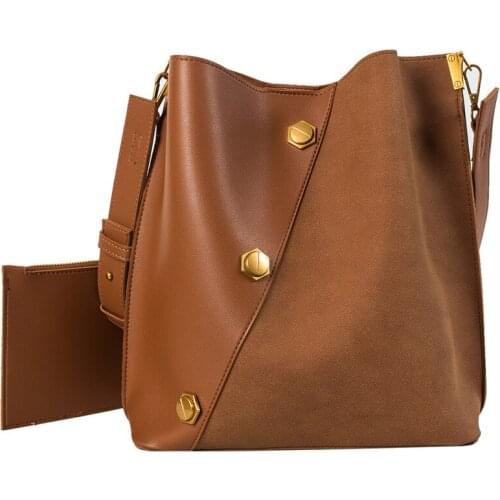 Fashion Pu Leather Bucket Bag Women Shoulder Bags Womens Handbag Women Crossbody Bags Female Clutches Ladies Wallet Black