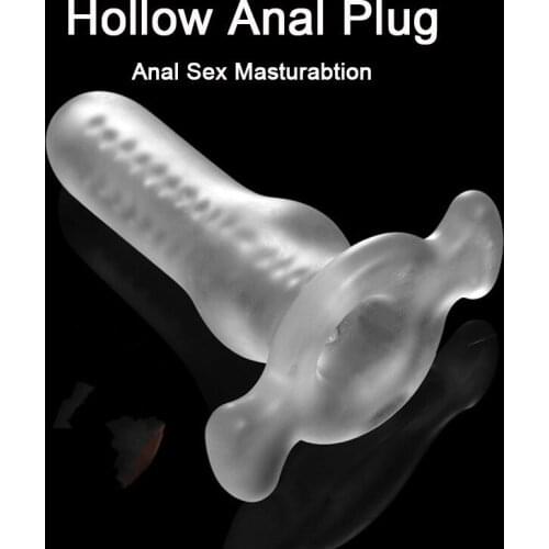 Male Penis Dildo Insert Design Anal Plug Sex Toys For Men Woman Gay Anal Sex , Hollow Butt Plug Adult Masturbation Sex Products