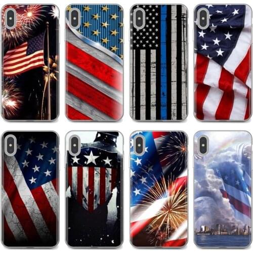 Soft Shell Case USA America Flag For Samsung Galaxy Note 3 4 5 8 9 S3 S4 S5 Mini S6 S7 Edge S8 S9 S10 Plus