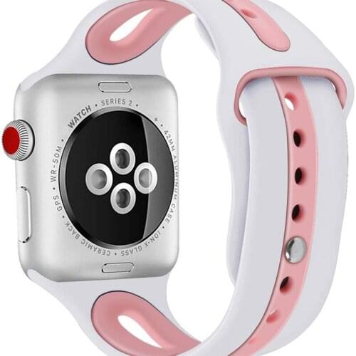 Soft Silicone Strap Replacement Wristband for Smart Fitness Watch，Applicable to Apple Sports Silicone Watch iwatch1/2/3/4