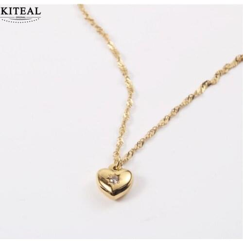 KITEAL Newest Gold Vermeil Gentlewoman pendant necklace heart Hexagram bead necklace Jewelry for women