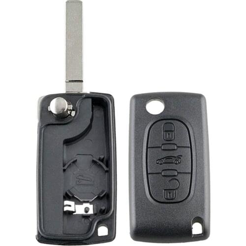 2019_New 3 Button Replacement Fob Key Case Uncut Blade For Peugeot 207 307 407 308 607 For Citroen 3 Button Without Slot