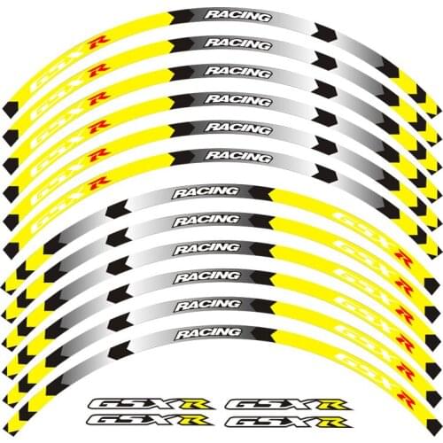 Motorcycle Rim stripes Decals 17inch Wheel Sticker Reflective Tape For Suzuki GSX-R 250 400 600 1000 750 GSXR1000R
